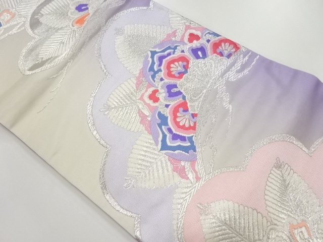 JAPANESE KIMONO / FUKURO OBI / WOVEN FLOWER CREST 